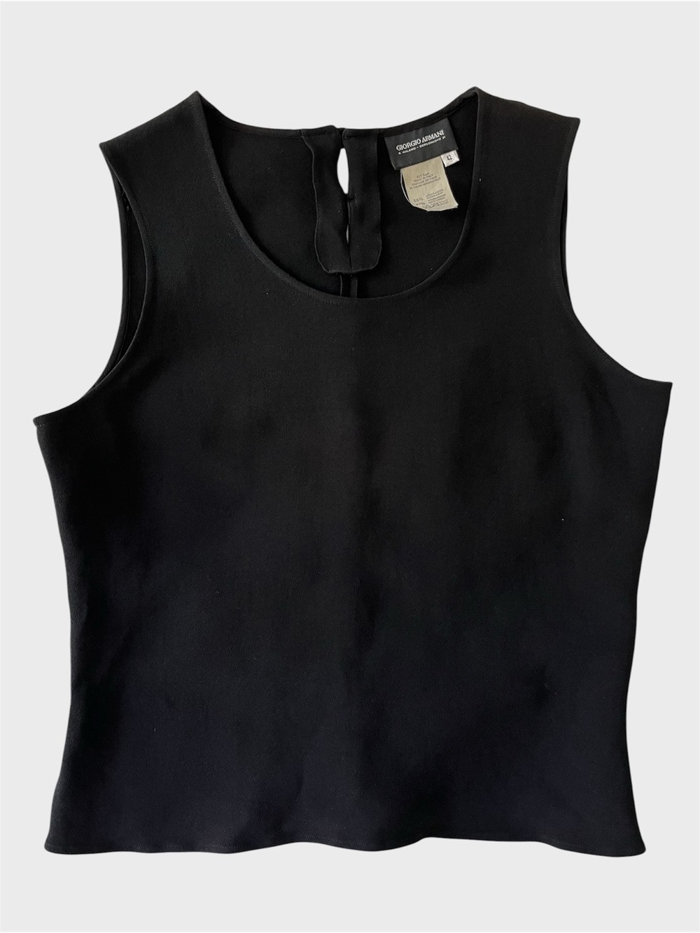 Giorgio Armani Black Sleeveless Y2K Style Top